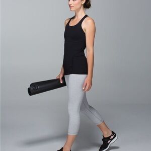 Black Tank Top and Gray Leggings